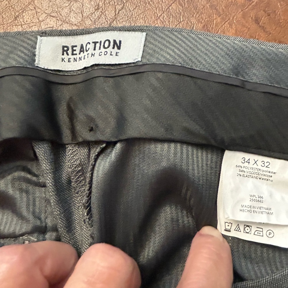 Kenneth Cole Charcoal Men’s Dress Pants Slim Fit Stretch 34x32 Excellent cond - Picture 8 of 13